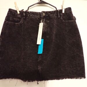 She + Sky Charcoal Corduroy Mini Skirt